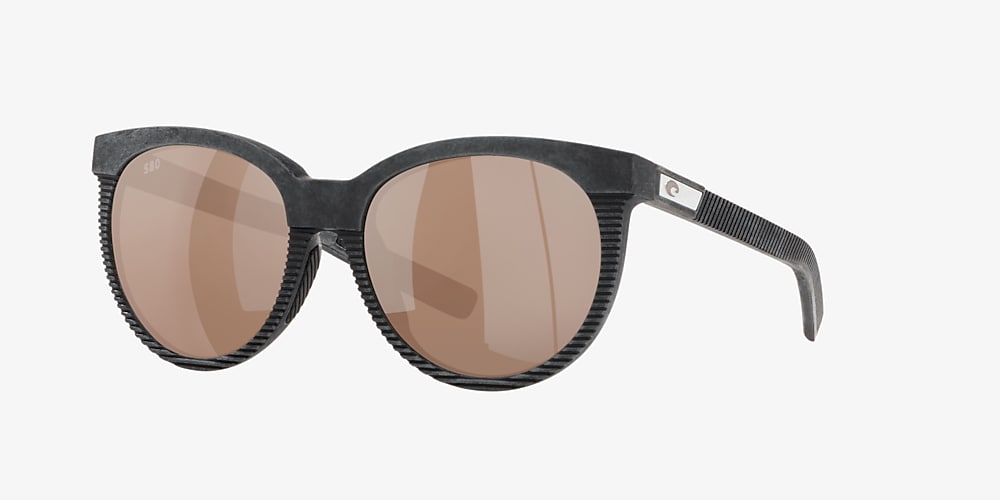 Costa 6S9031 Victoria 56 Copper Silver Mirror & Net Gray With Gray Rubber Polarized  Sunglasses