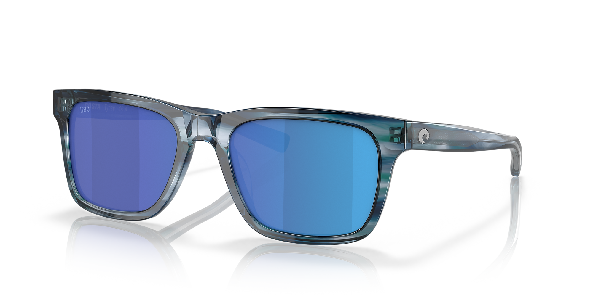 Costa 6S2003 Tybee 55 Blue Mirror & Ocean Currents Polarized Sunglasses ...