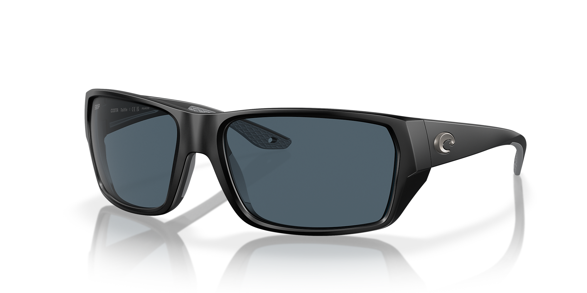 Costa 6S9113 Tailfin 57 Gray & Matte Black Polarized Sunglasses
