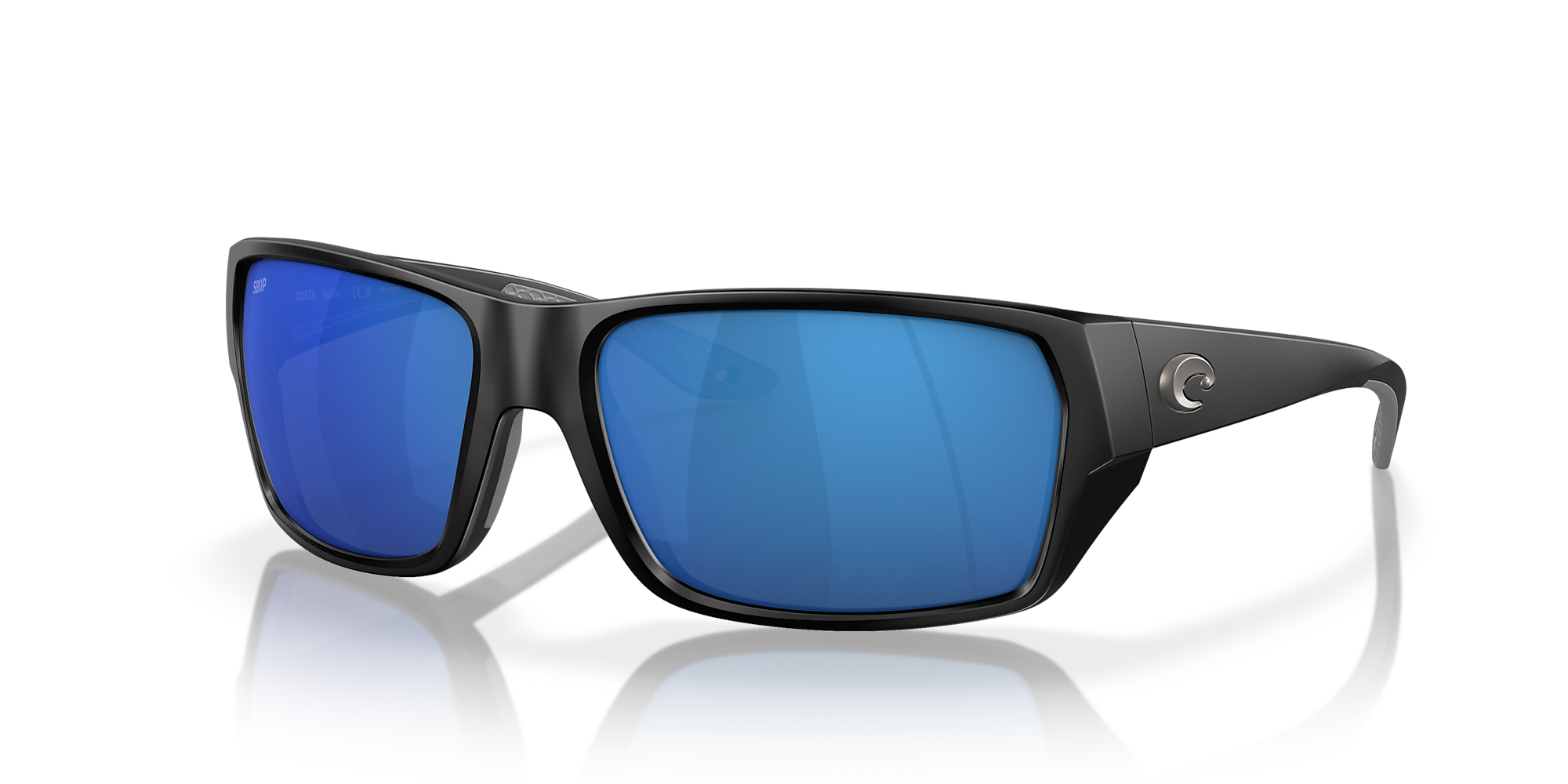 Costa 6S9113 Tailfin 57 Blue Mirror & Matte Black Polarized Sunglasses