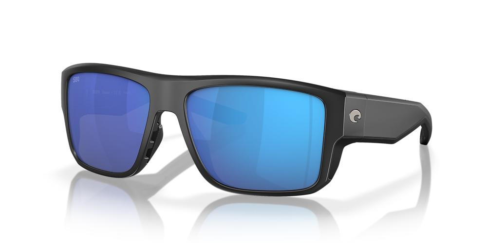 Costa 6S9116 Taxman Matte Black - Men Sunglasses, Blue Mirror Lens
